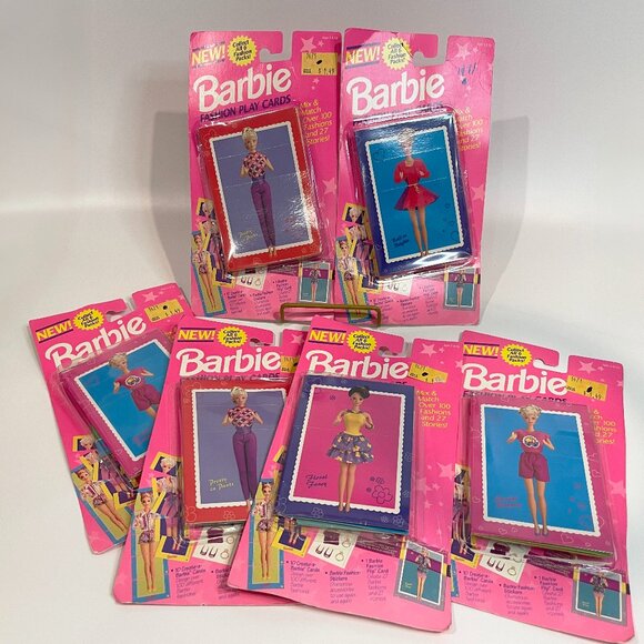 Barbie Other - Set 6 Vintage 1993 Barbie Fashion Play Cards Mattel Blister Sealed